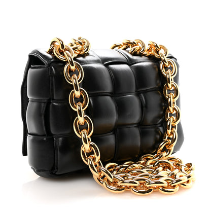 Bottega Veneta Lambskin Maxi Intreccio Padded Chain Cassette Crossbody Bag Black 3 of 9