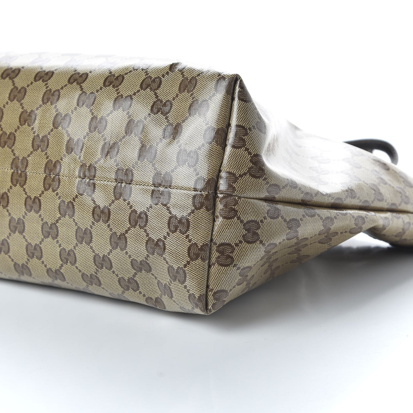 Crystal Monogram Peggy Braided Tote Dark Brown
