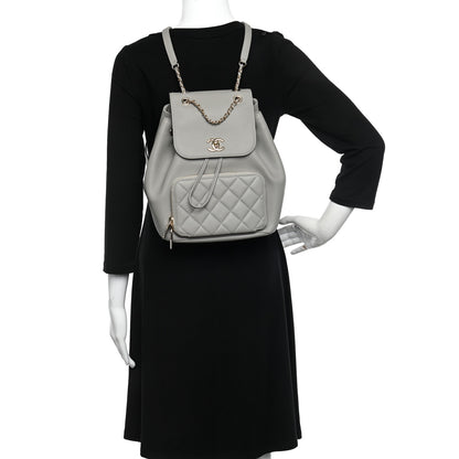Chanel Caviar Quilted Business Affinity Backpack Grey 3 of 11