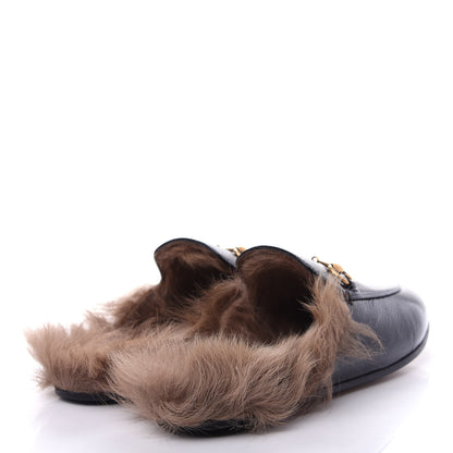 Gucci Patent Fur Womens Princetown Slippers 37.5 Black 4 of 10