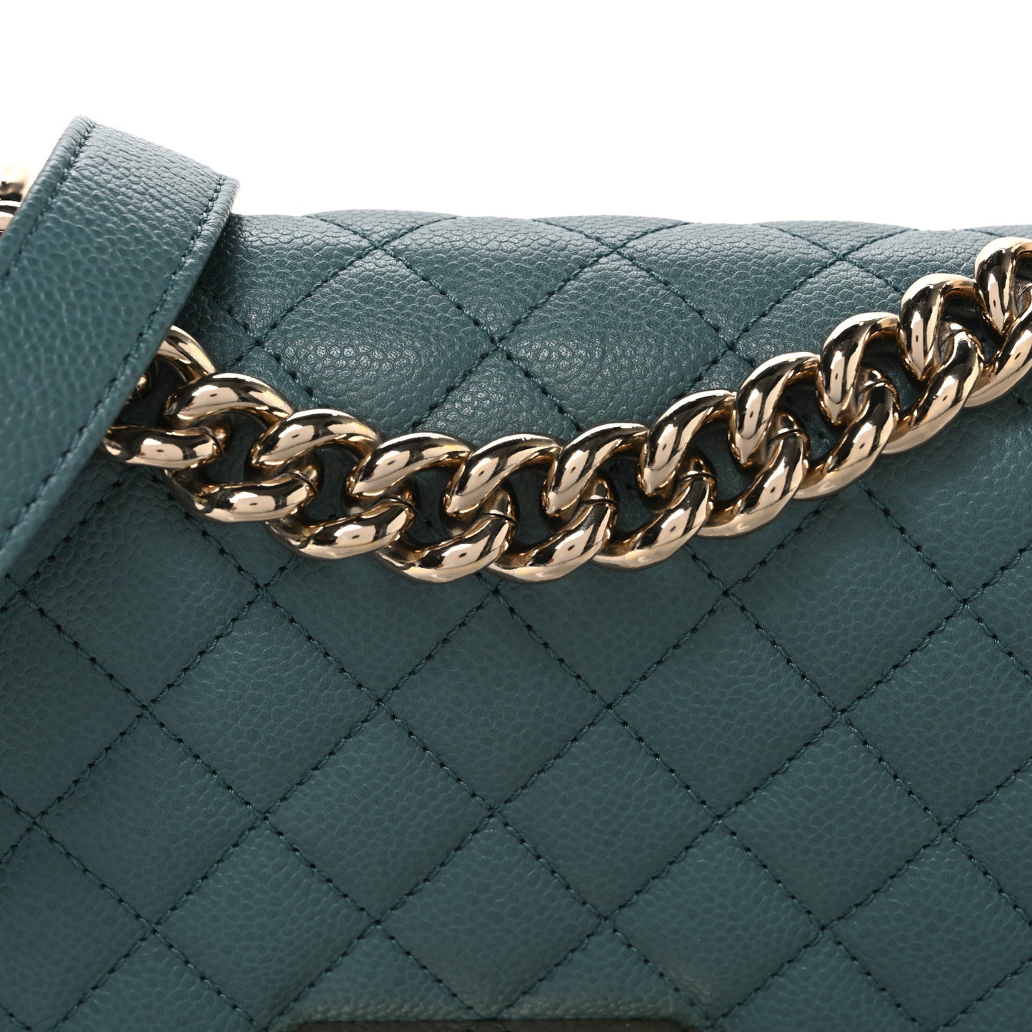 Caviar Quilted Small Boy Flap Light Blue