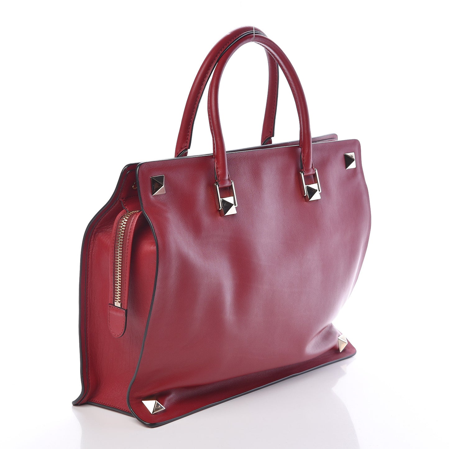 Vitello Macro Rockstud Runway Tote Scarlet