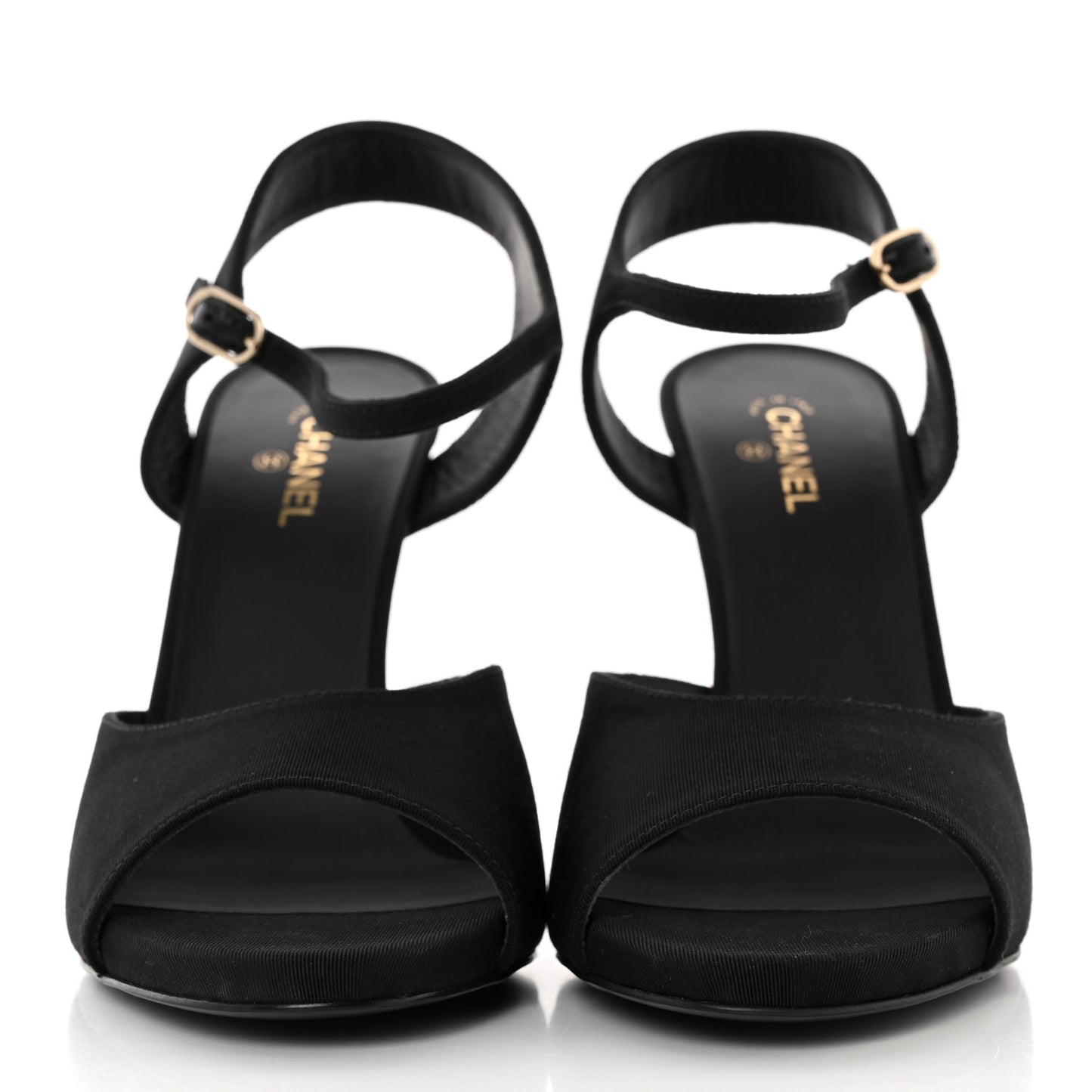 Grosgrain Metal CC Sandals 39.5 Black