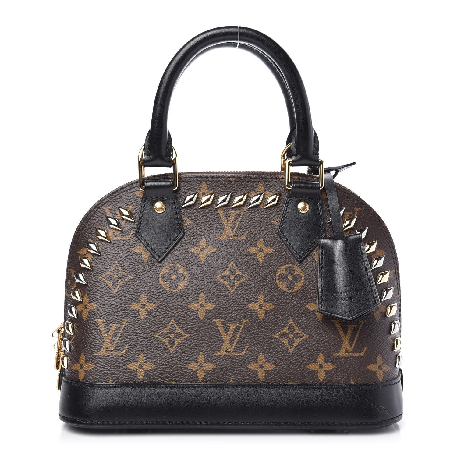 Louis Vuitton Monogram Macassar Studded Alma BB 1 of 9