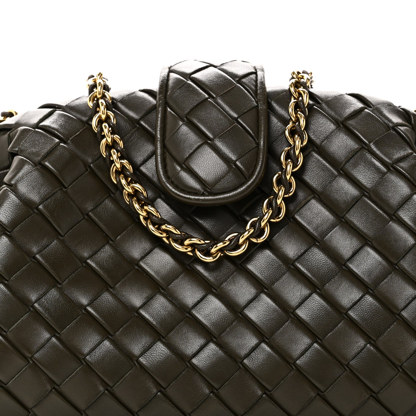 Nappa Intrecciato Teen The Lauren 1980 Clutch With Chain Khaki