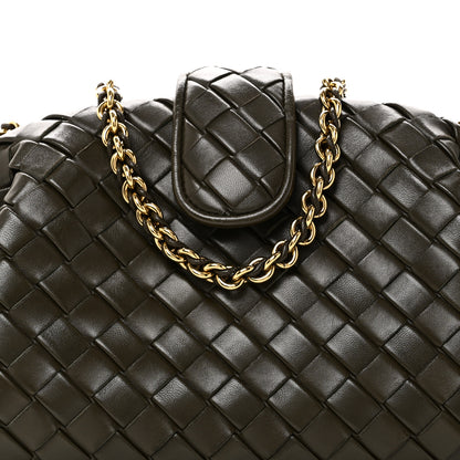 Bottega Veneta Nappa Intrecciato Teen The Lauren 1980 Clutch With Chain Khaki 8 of 10