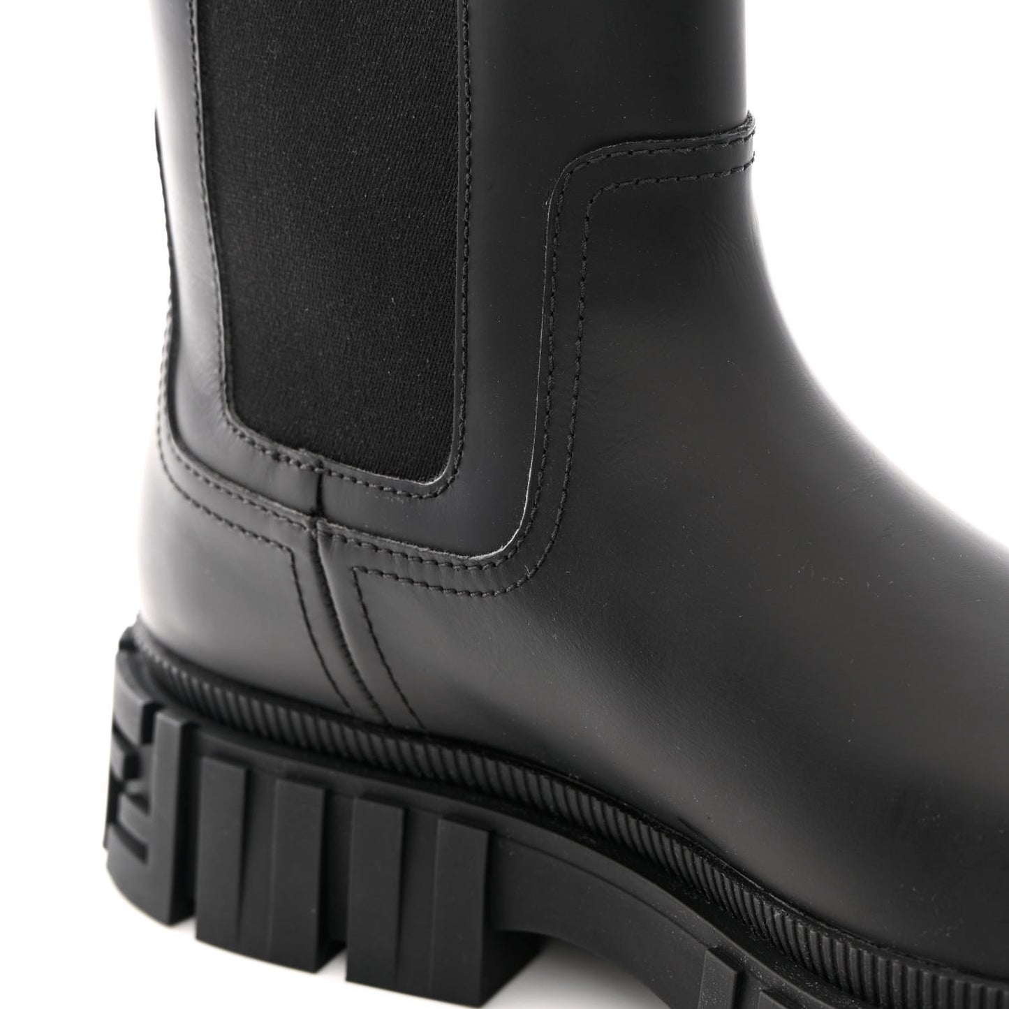 Calfskin Rubber Mens Fendi Force Chelsea Boots 9 Black