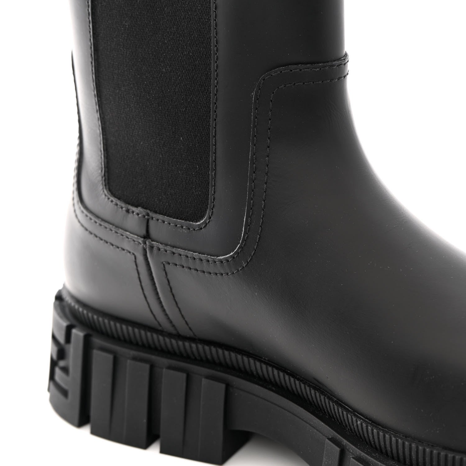 Fendi Calfskin Rubber Mens Fendi Force Chelsea Boots 9 Black 10 of 12