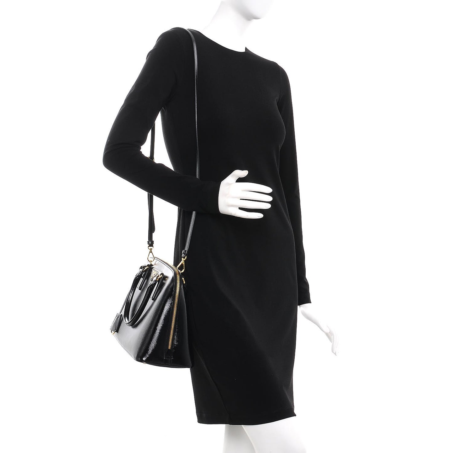 Saffiano Vernice Medium Promenade Tote Black