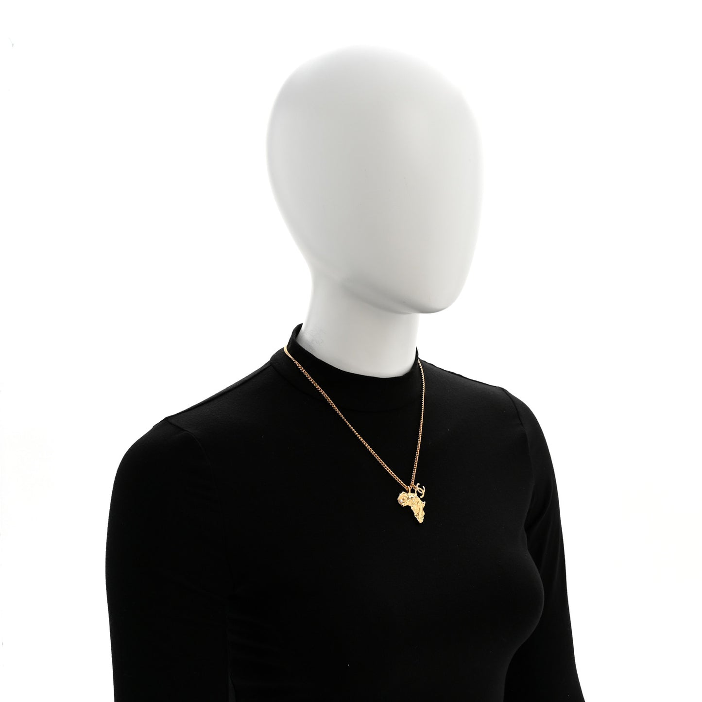 Crystal Pearl CC Africa Pendant Necklace Gold White