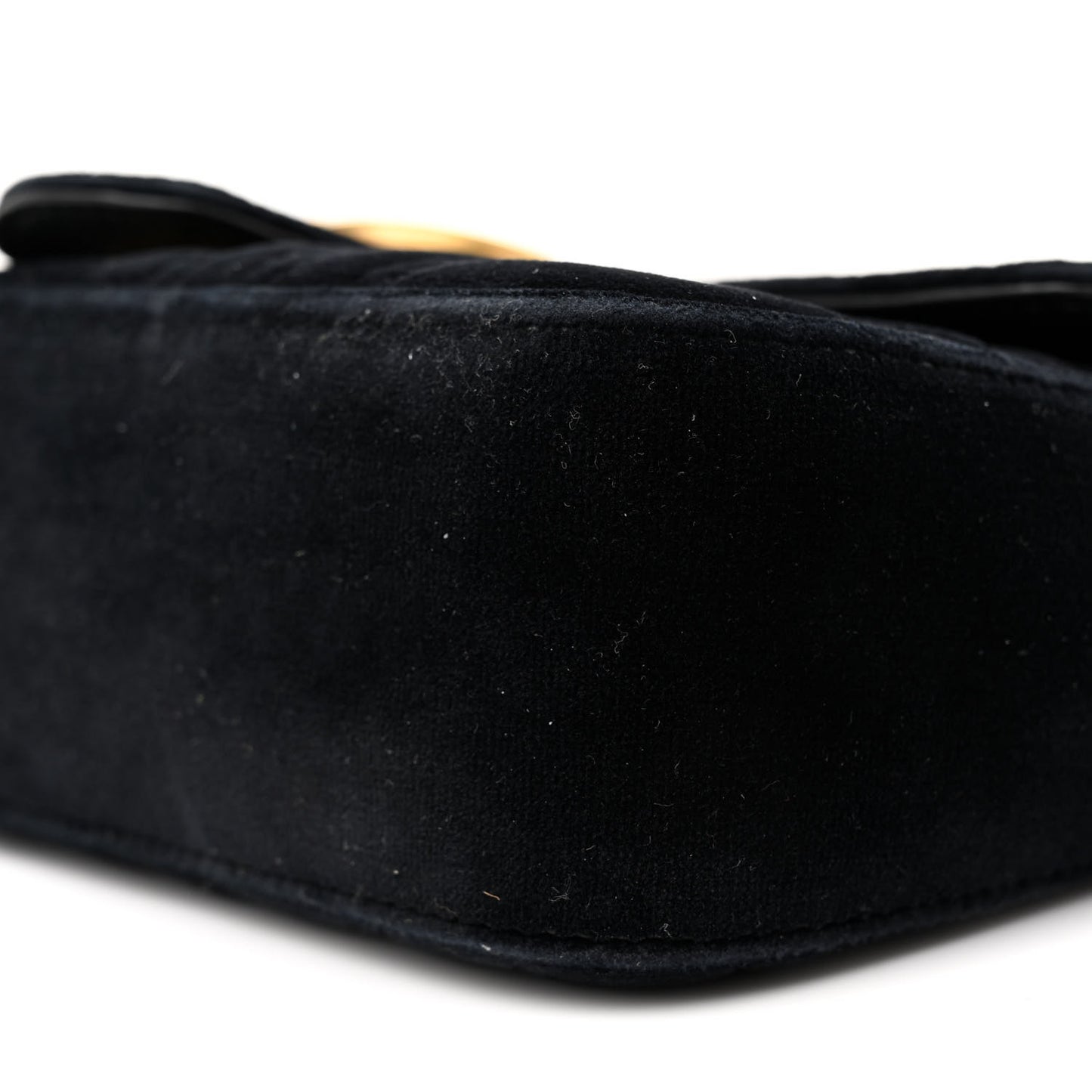 Velvet Matelasse Mini GG Marmont Shoulder Bag Black