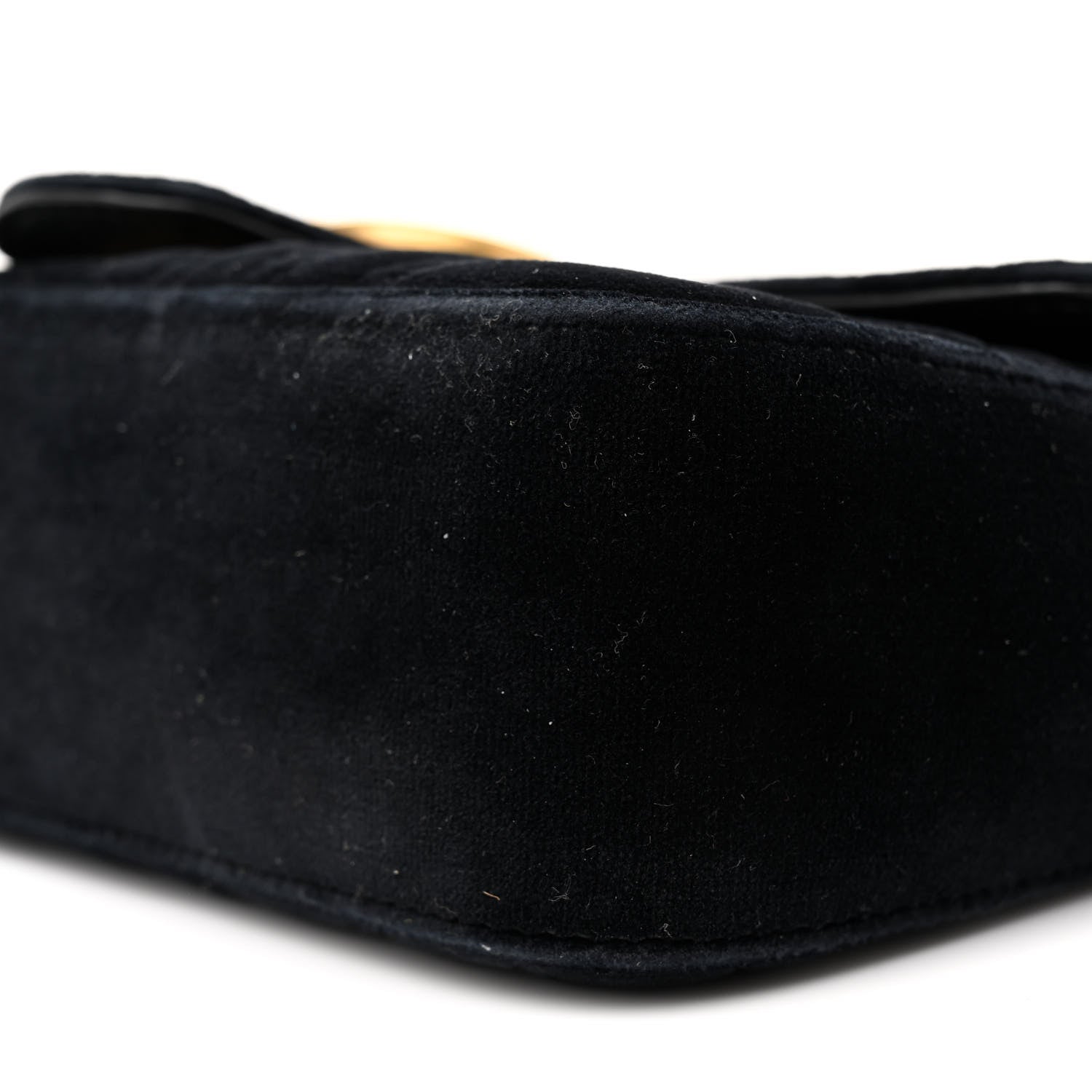 Gucci Velvet Matelasse Mini GG Marmont Shoulder Bag Black 9 of 11