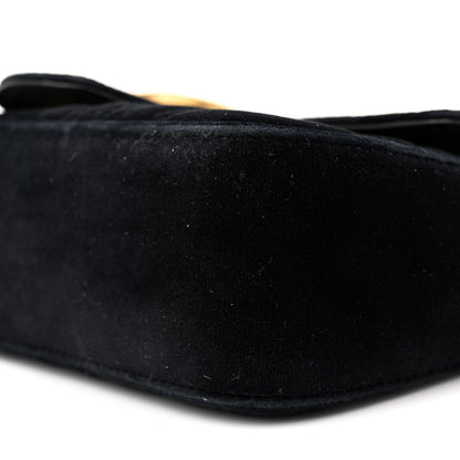 Gucci Velvet Matelasse Mini GG Marmont Shoulder Bag Black 9 of 11