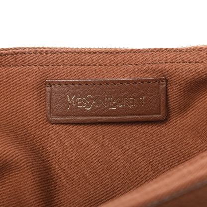 Saint Laurent Calfskin Canvas Medium Muse Two Brown 8 of 10