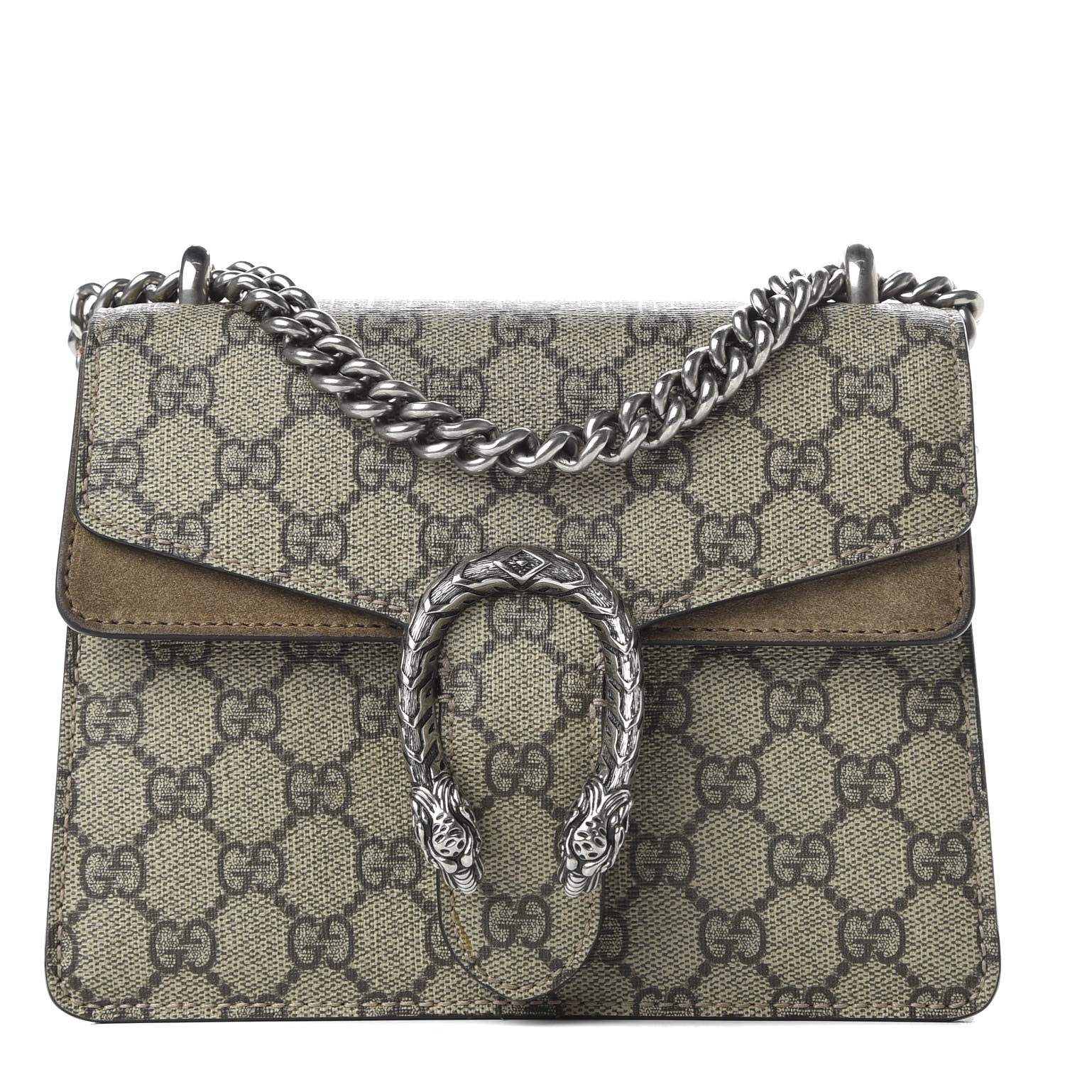 Gucci GG Supreme Monogram Mini Dionysus Shoulder Bag Taupe 1 of 10