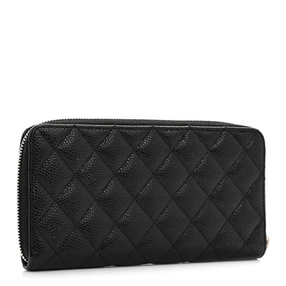 Chanel Caviar Quilted Large Gusset Zip Around Wallet Black 3 of 10