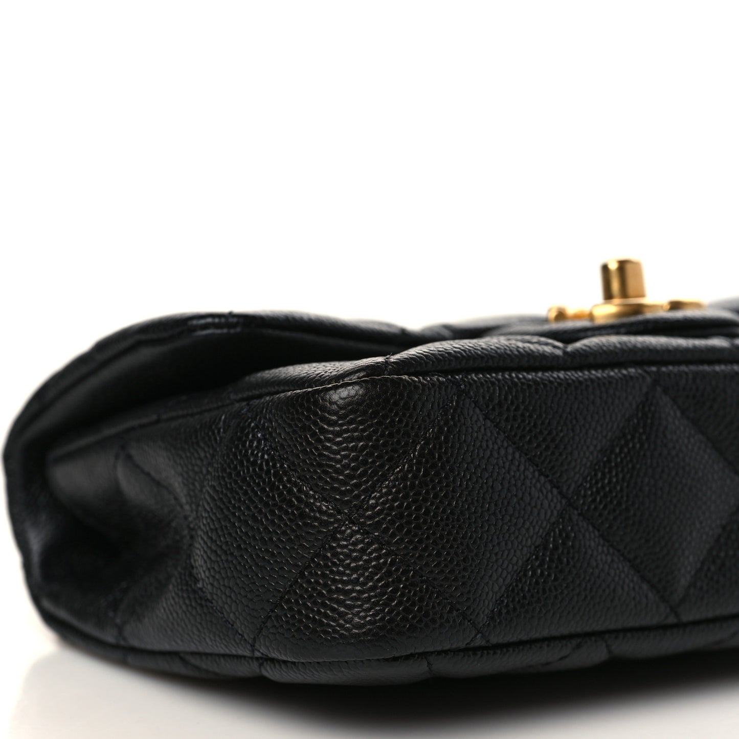 Caviar Quilted Mini Sweetheart Rectangular Flap Black