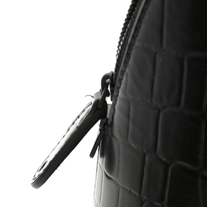 Balenciaga Calfskin Crocodile Embossed S Rivet Ville Top Handle Bag Black 9 of 9