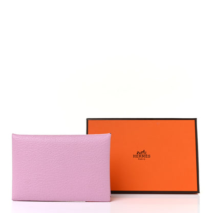 Hermes Chevre Mysore Calvi Card Case Mauve Sylvestre 9 of 9