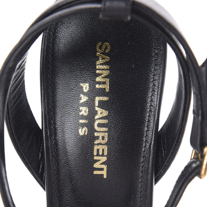 Saint Laurent Calfskin Farrah 80 Platform Sandals 38.5 Black 5 of 7