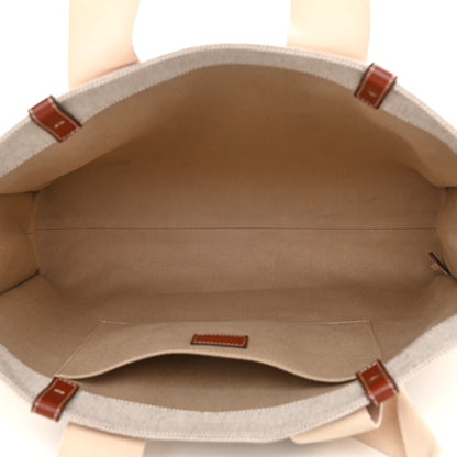 Chloe Cotton Calfskin Large Woody Ribbon Tote White Brown 5 of 9