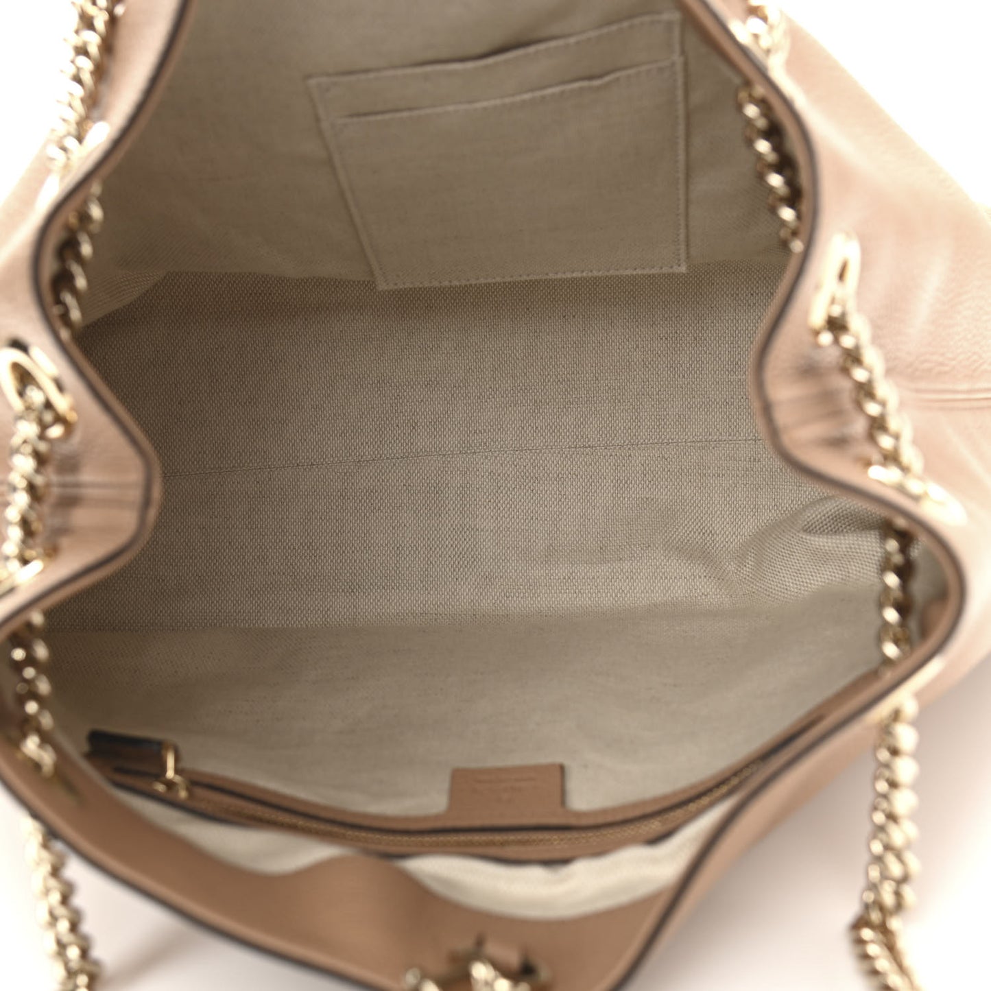 Pebbled Calfskin Medium Soho Chain Shoulder Bag Camelia