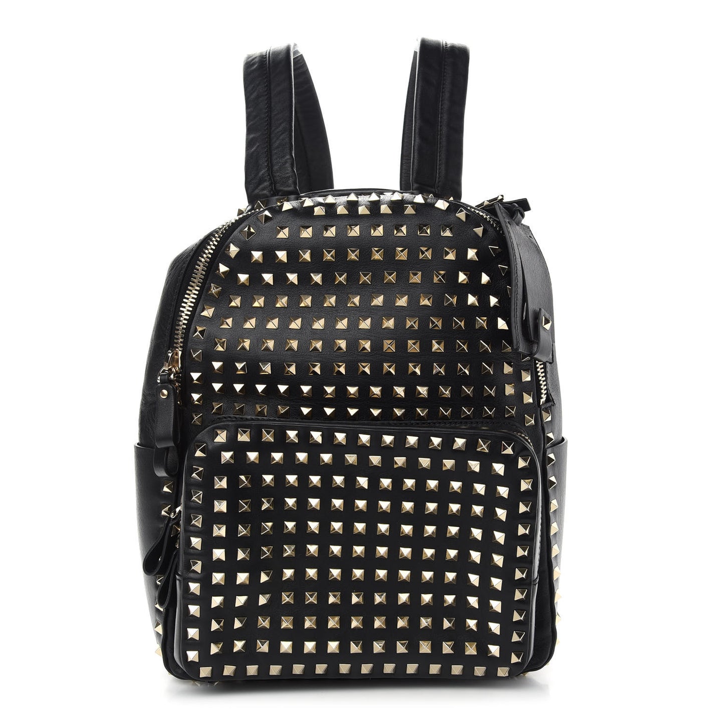 Calfskin Medium Rockstud All Over Backpack Black