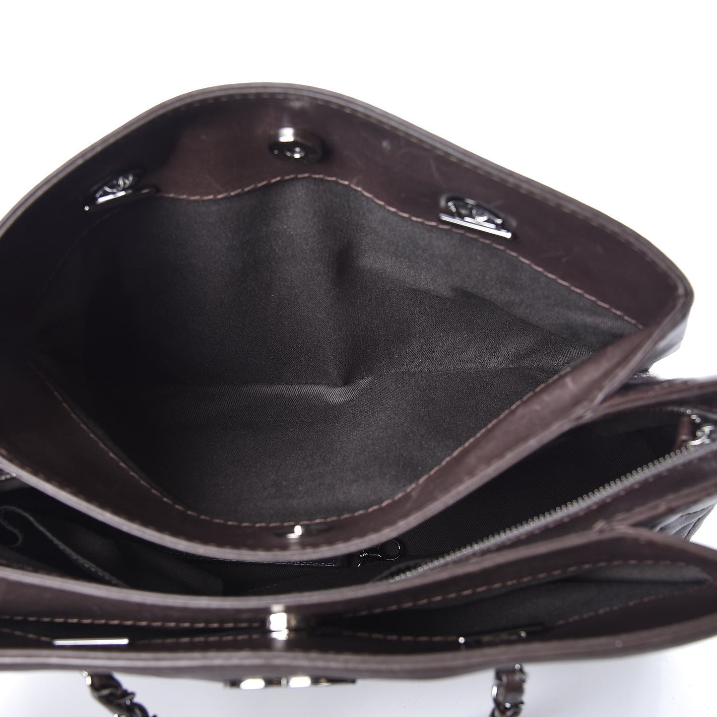 Calfskin Zipped Shopping Tote Grey