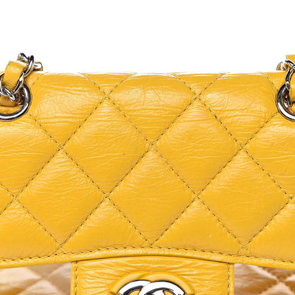 Chanel Crumpled Calfskin PVC Quilted Backpack Yellow 12 of 15