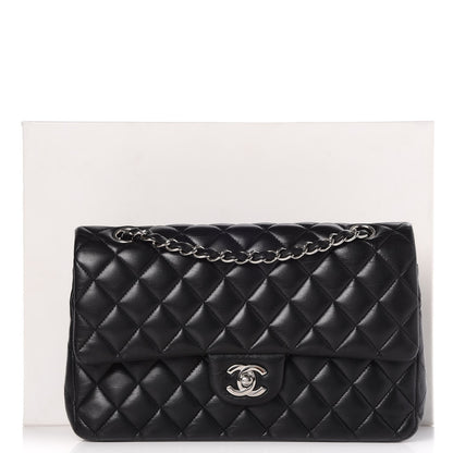 Chanel Lambskin Quilted Medium Double Flap Black 10 of 10