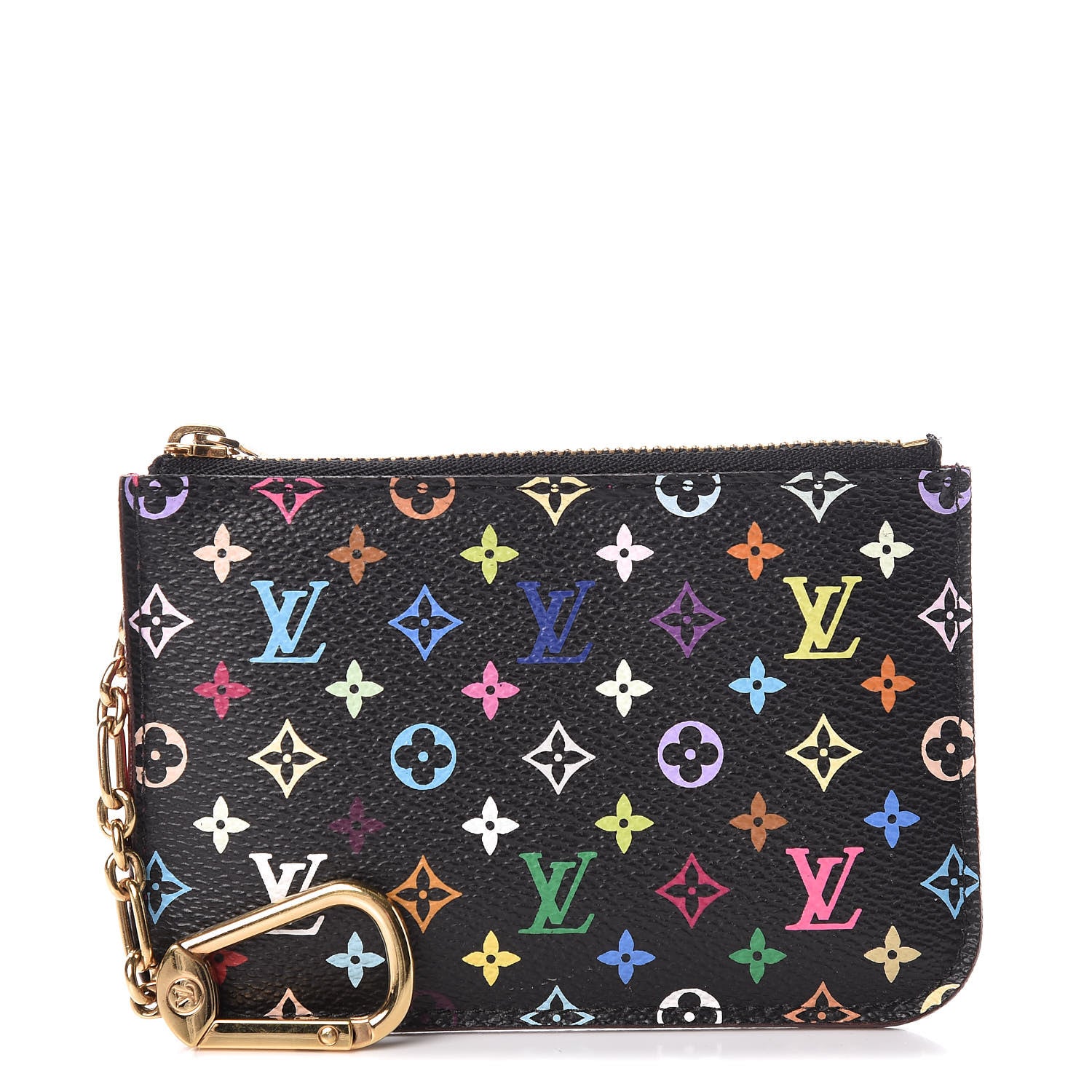 Louis Vuitton Monogram Multicolor Key Pouch Black Grenade 1 of 12