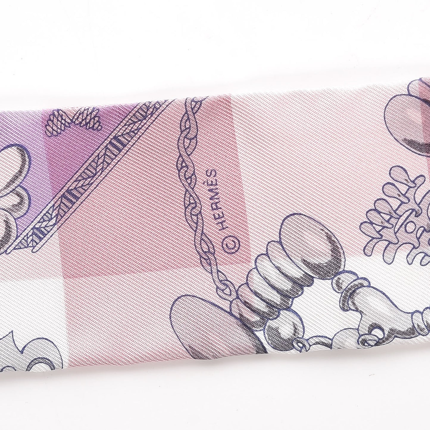 Silk Mors Et Gourmettes Vichy Twilly Parme Mauve White