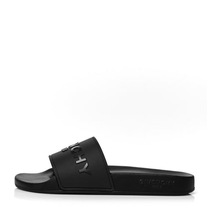 Givenchy Rubber Logo Pool Slide Sandals 38 Black 1 of 8