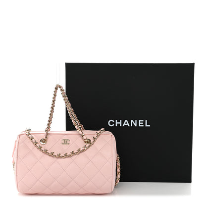 Chanel Caviar Quilted Barrel Clutch With Chain Light Pink 11 of 11