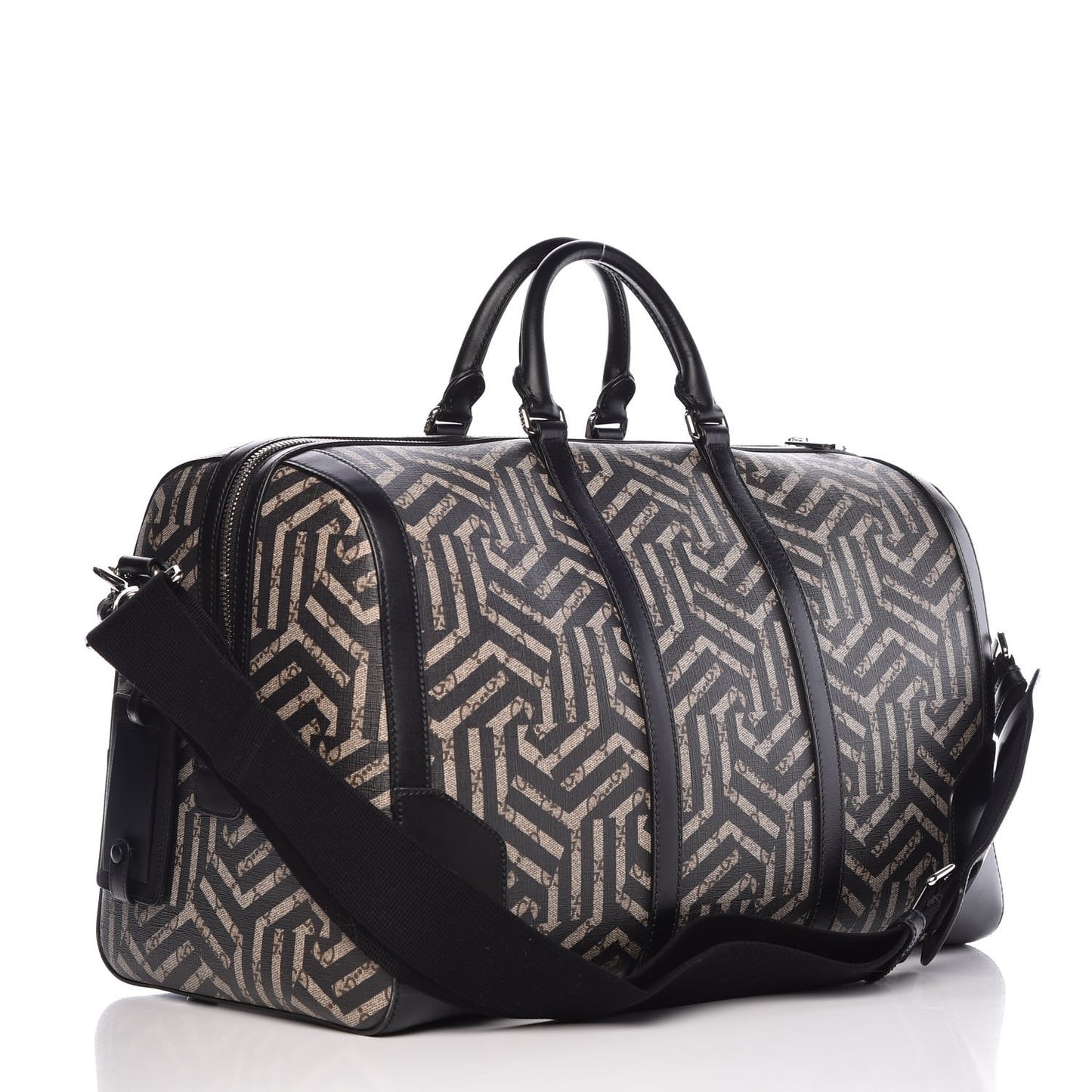 GG Supreme Monogram Caleido Medium Duffle Black