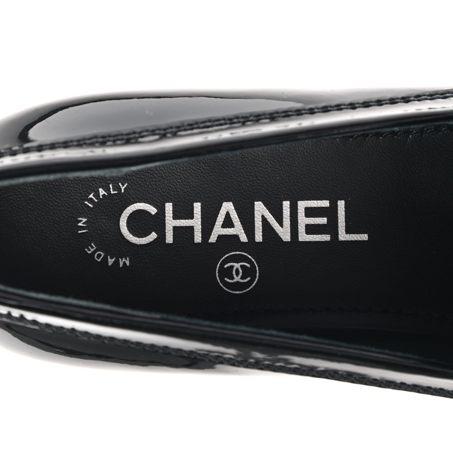 Chanel Patent CC Chain Loafers 35 Black 8 of 9