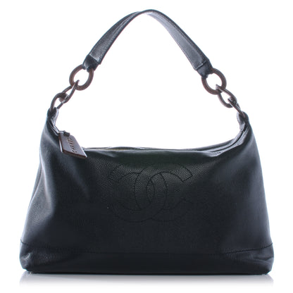 Chanel Caviar CC Wood Chain Hobo Black 1 of 7