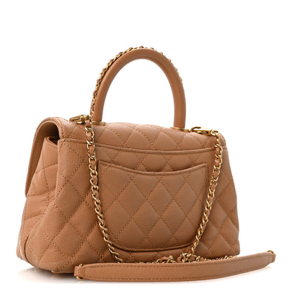 Chanel Caviar Quilted Mini Coco Chain Handle Flap Dark Beige 3 of 14