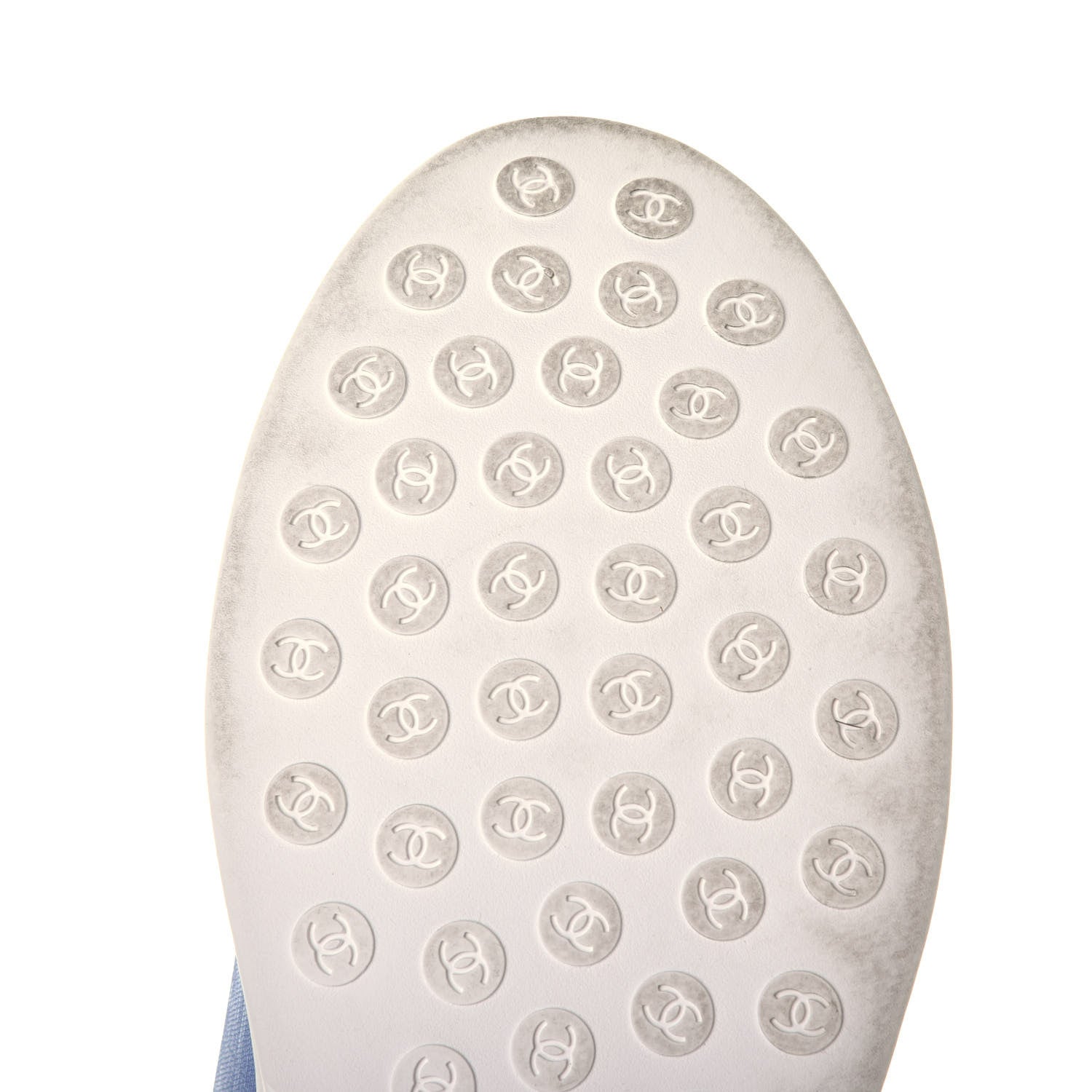 Chanel Calfskin Mesh Lyrca Womens Logo Sneakers 42 White Blue 8 of 8