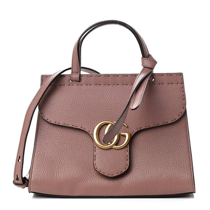 Gucci Calfskin Mini GG Marmont Top Handle Bag Rosy Phard 1 of 10