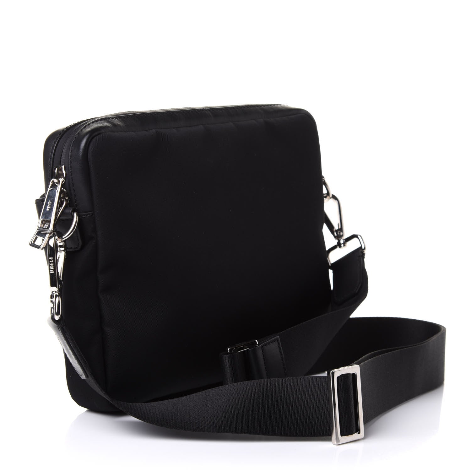 Fendi Nylon Vitello Century Opaco Mini Bug Eyes Flat Messenger Black 2 of 9