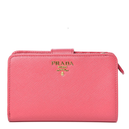 Prada Saffiano Compact Wallet Peonia 1 of 6