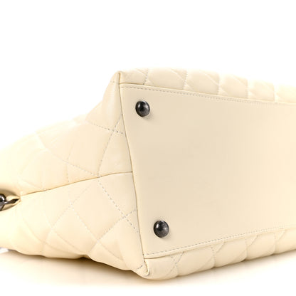 Chanel Calfskin Tweed Quilted Large Portobello Tote White Multicolor 9 of 14