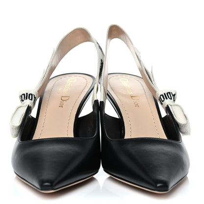 Christian Dior Lambskin Ribbon J'Adior Slingback 65mm Pumps 38 Black 2 of 9