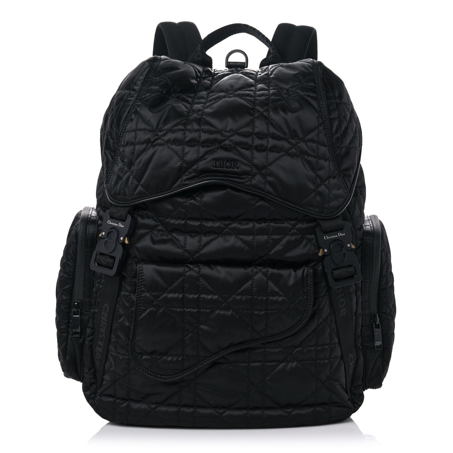 Nylon Cannage Saddle Backpack Black