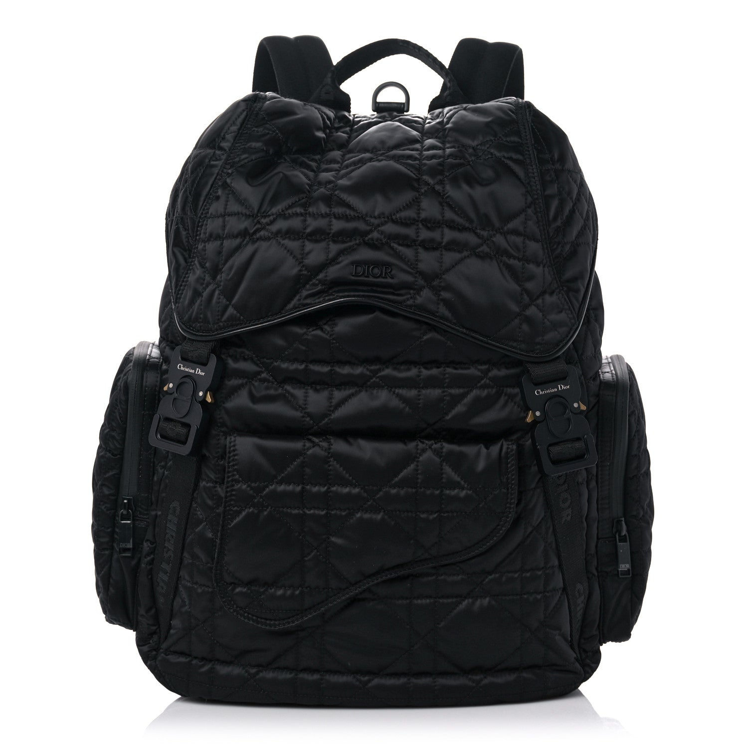 Christian Dior Nylon Cannage Saddle Backpack Black 1 of 9