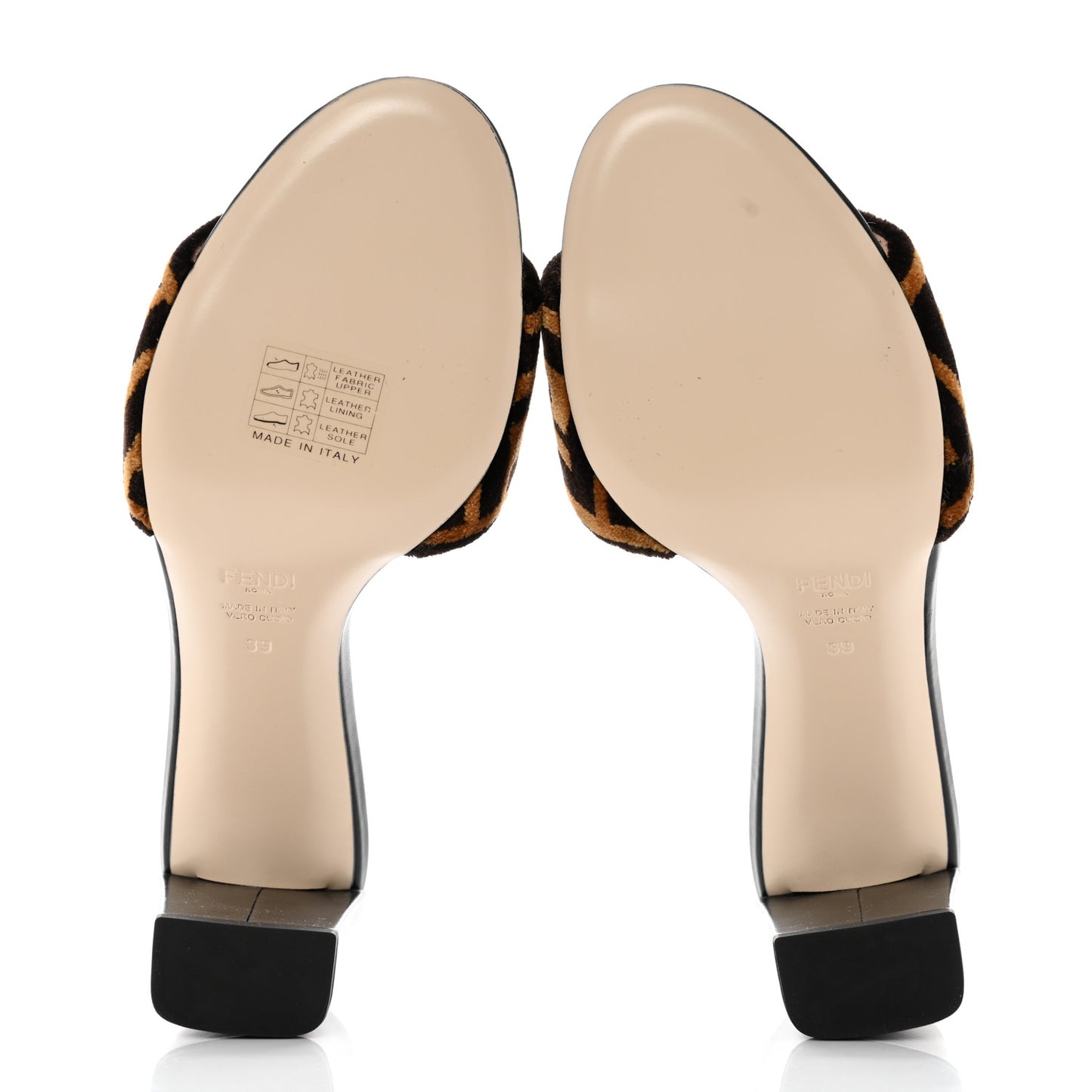 Velvet FF Slide Sandals 39 Tobacco