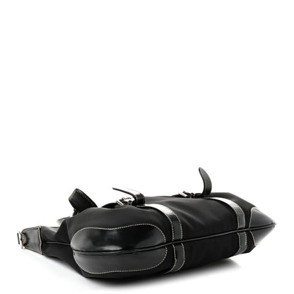 Prada Tessuto Nylon Calfskin Flat Messenger Bag Black 4 of 10