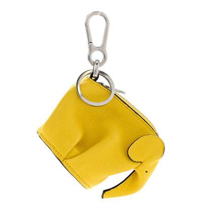 Loewe Calfskin Elephant Coin Purse Bag Charm Key Holder Yellow 1 of 5
