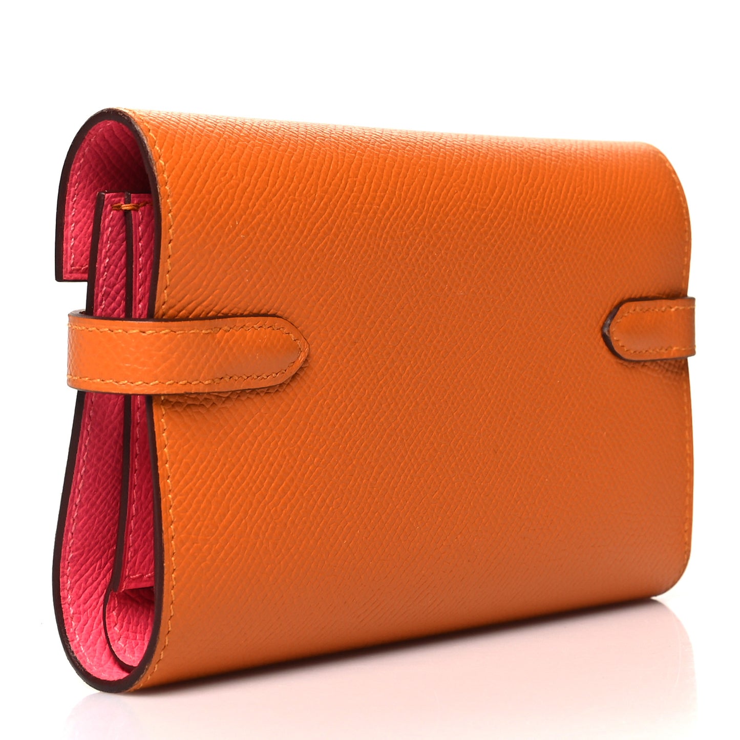 Epsom Verso Kelly Medium Wallet Abricot Rose Azalee